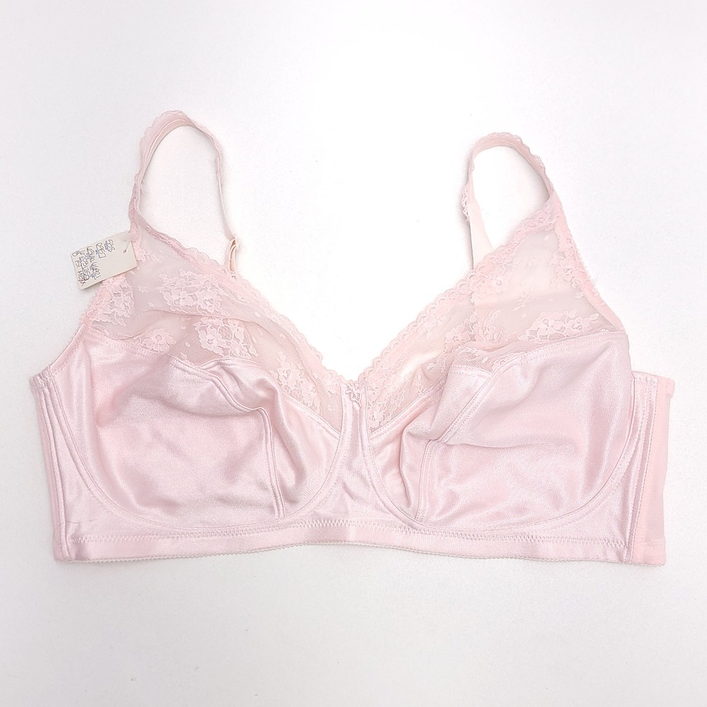 Enhance Pink Floral Lace Wire Free Bra 42D Style 6320 Adjustable Straps New